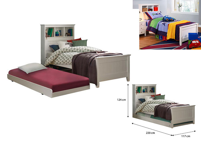 Jack Super Single Bed Frame with Pull Out Single Bed